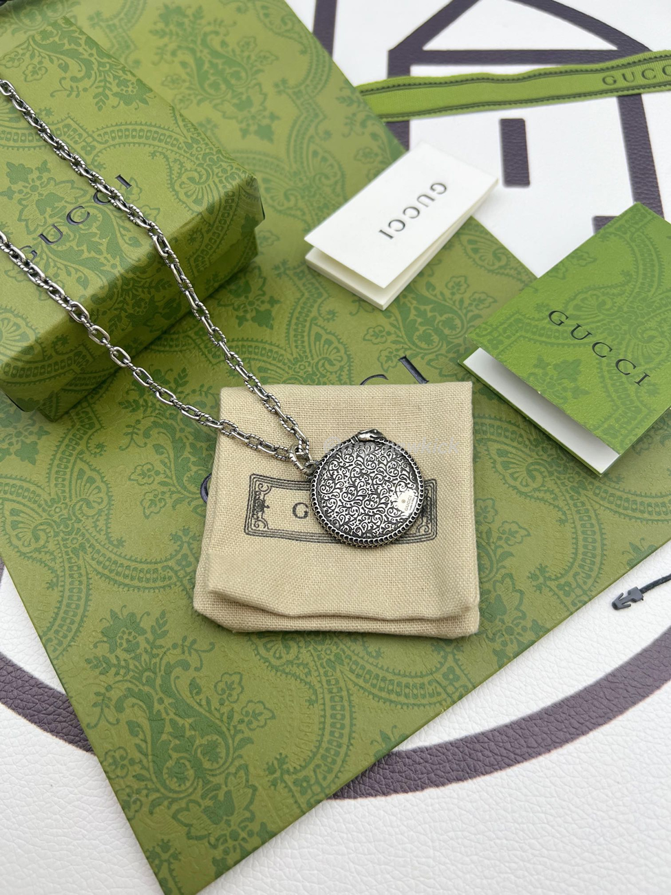 Gucci Silver Gg Logo Necklace (2) - www.newkick.vip